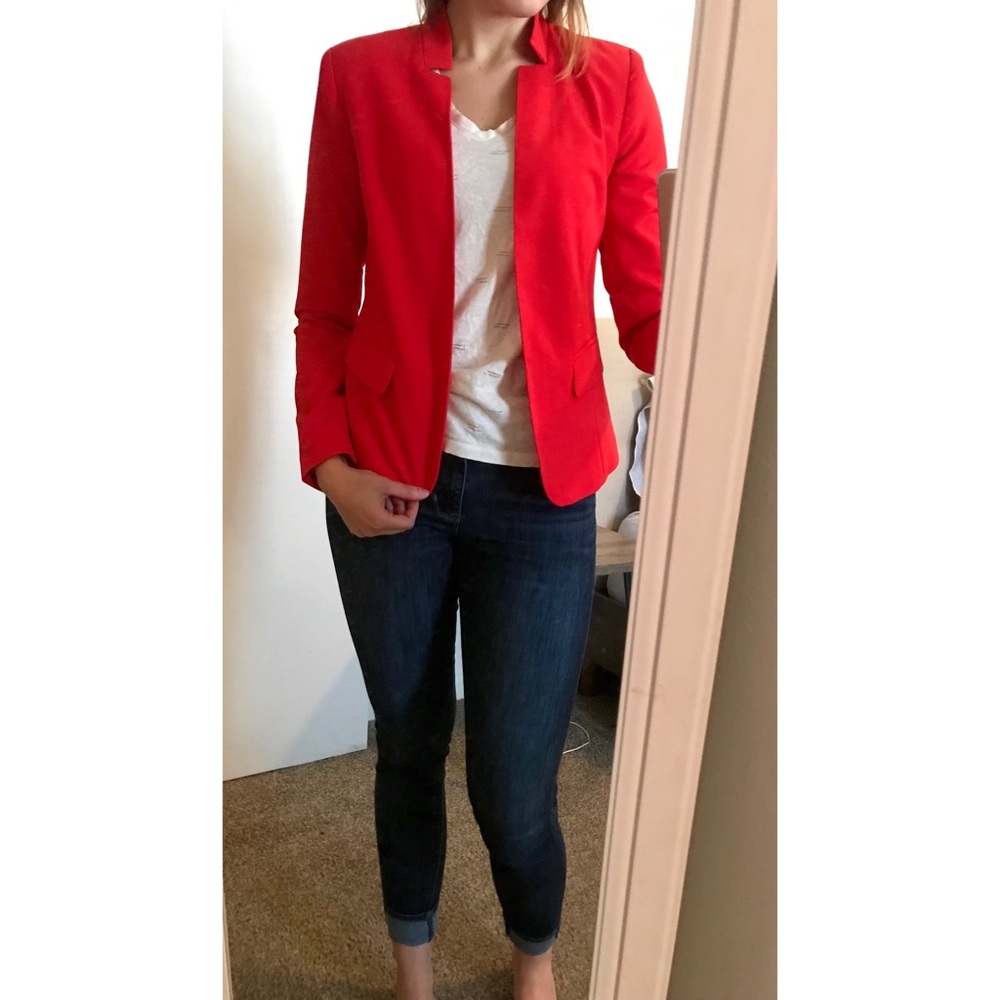 Forever 21 Collarless Red Blazer